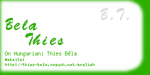 bela thies business card
